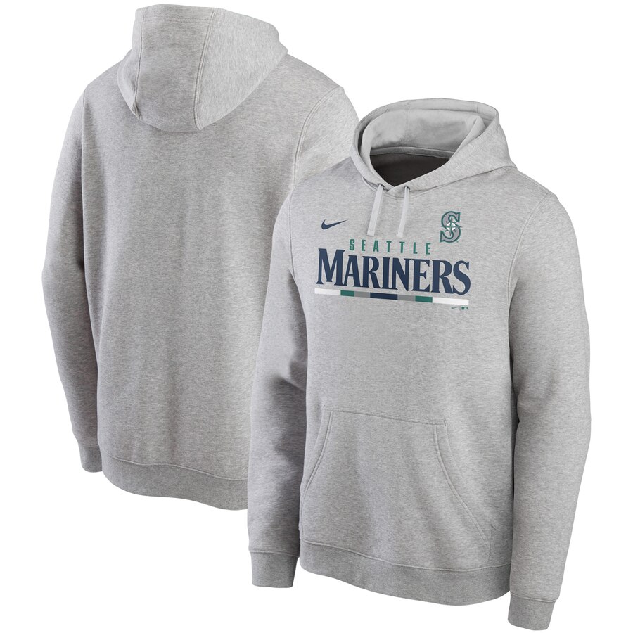 Seattle Mariners Nike Color Bar Club Pullover Hoodie Gray